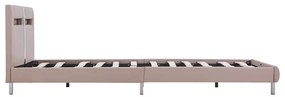 Estrutura de cama com LED sem colchão 135x190 cm cappuccino