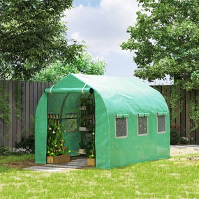 Estufa tipo Túnel 3x2x2 m Estufa de Exterior com 6 Janelas de Malha e