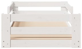 Estrutura de cama sem colchão 80x200 cm pinho maciço branco