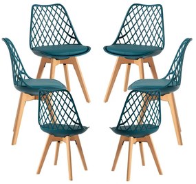 Pack 6 Cadeiras Mima - Verde-azulado