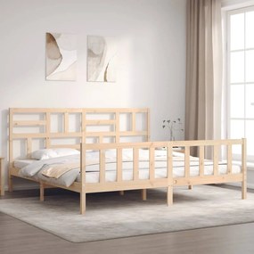 3193091 vidaXL Estrutura de cama Super King Size com cabeceira madeira maciça