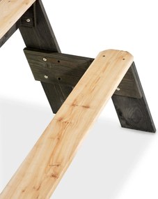 Mesa de piquenique para crianças (2 bancos) com guarda-sol e ferramentas de jardinagem cinzenta