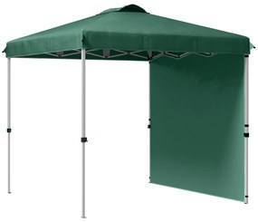 Outsunny Tenda Dobrável 2,5x2,5 m Tenda de Jardim com 1 Parede Lateral Altura Ajustável para Campismo Festas Verde