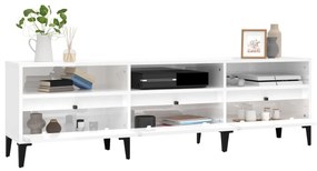 Móvel p/ TV 150x30x44,5 cm derivados madeira branco brilhante