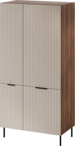 Roupeiro Mardalu 104, Caxemira, Nogueira, 186x90x52cm, 72.5 kg, Portas para roupeiro: Com dobradiças