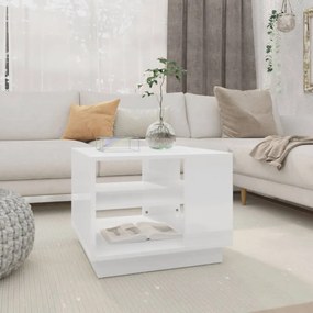 810295 vidaXL Mesa de centro 55x55x43 cm aglomerado branco brilhante