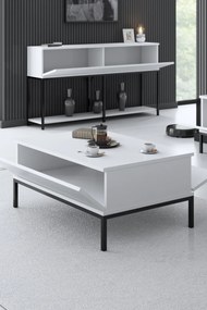 Mesa de Centro Lord – Preto e Branco – 90x40x60 cm