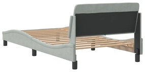 Estrutura de cama sem colchão 100x200 cm veludo cinzento-claro