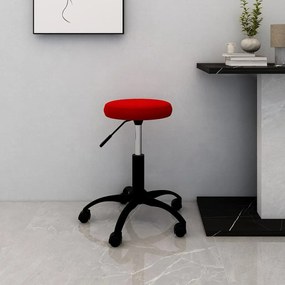 vidaXL Cadeira de escritório giratória veludo vermelho tinto