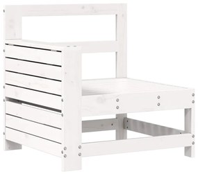 8 pcs conjunto sofás de jardim pinho maciço branco