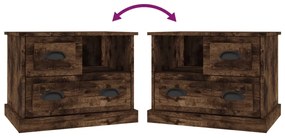 Mesa de cabeceira 60x39x45 cm cor carvalho fumado