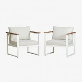 Pack De 2 Poltronas Em Alumínio Lipov Gardénia Branco - Sklum