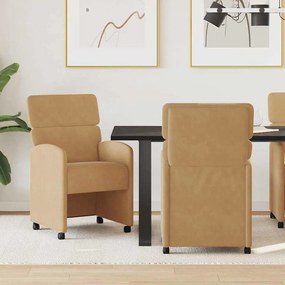 vidaXL Cadeiras de Jantar com Rodas 2 pcs Castanho 58 x 65 x 98 cm