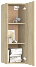 4pcs conjunto de móveis de TV derivados madeira carvalho sonoma