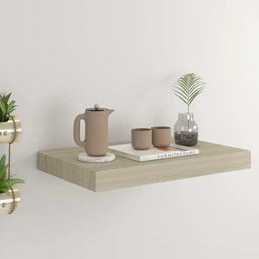 vidaXL Prateleira de parede suspensa 40x23x3,8 cm MDF cor carvalho