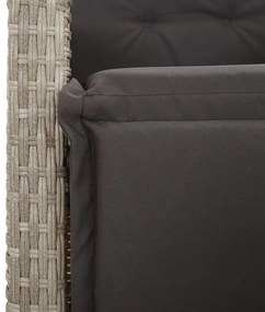 5 pcs conjunto de jantar p/ jardim c/ almofadões cinzento claro