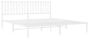 Estrutura de cama com cabeceira 180x200 cm metal branco