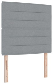 Cama Box Spring com Colchão e Banco Cinzento-claro 120x190 cm Tecido