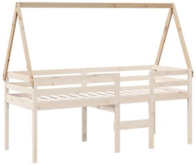 Telhado de cama infantil 209x95,5x88 cm madeira pinho maciça