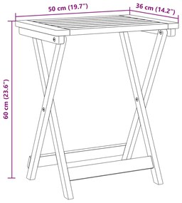 3 pcs conjunto jantar dobrável p/ jardim madeira acácia maciça