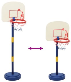 Suporte basquetebol c/ bola e bomba altura ajustável 90/121 cm