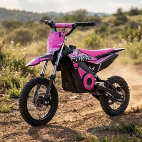 Mini moto elétrica para crianças 800W ROAN 901 36V 12/10" velocidade máxima de até 25 km/h Com Limitador Rosa