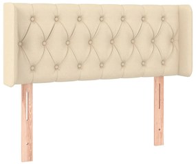 Cabeceira de cama c/ luzes LED tecido 93x16x78/88 cm cor creme