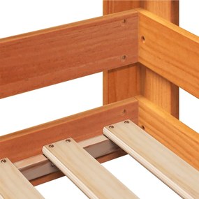 Cama sem colchão 70x140 cm madeira de pinho maciça castanho-mel