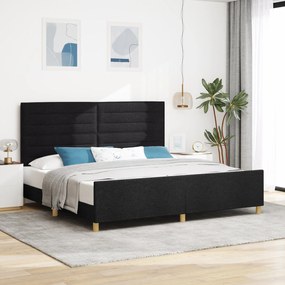 Estrutura de Cama de Tecido Preto vidaXL 200x200 cm