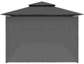 Gazebo com cortinas 600x298x270 cm antracite