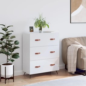 vidaXL Cómoda 69,5x34x90 cm derivados de madeira branco brilhante