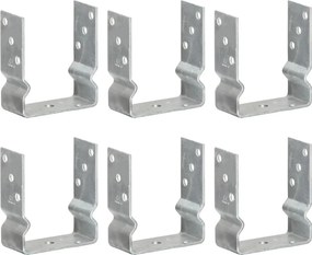 vidaXL Âncoras de vedação 6 pcs 12x6x15 cm aço galvanizado prateado