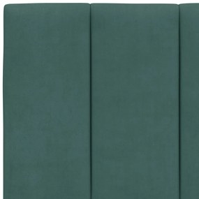 Cama com colchão 160x200 cm veludo verde-escuro