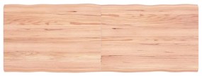 vidaXL Tampo de mesa com bordas vivas carvalho tratado castanho-claro
