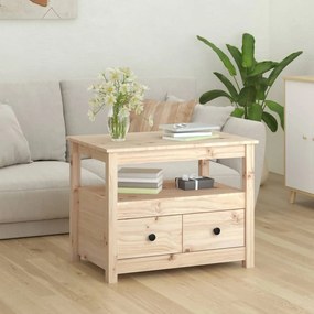 Mesa de centro 71x49x55 cm madeira de pinho maciça