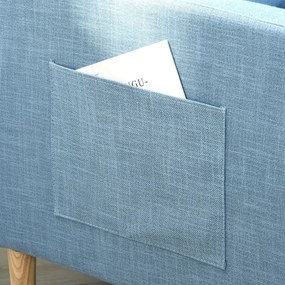 Poltrona Dool em Tecido Premium com 2 Bolsos Laterais - Azul - Design