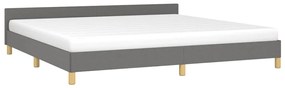 Estrutura de cama sem colchão 200x200 cm tecido cinzento-escuro