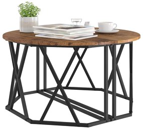 Mesa de Centro vidaXL Madeira Velha 80x80x42 cm em Madeira de Engenhar