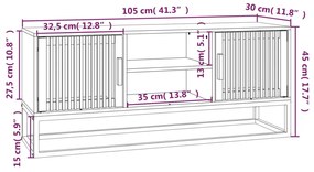 Móvel de TV 105x30x45 cm derivados de madeira e ferro branco