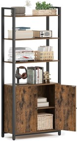 Estante alta com porta e prateleiras ajustáveis | VASAGLE | 60 x 24 x 159,5 cm | LLS133K01.