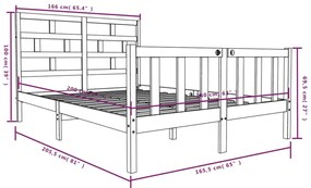 Estrutura de cama 160x200 cm madeira de pinho maciça