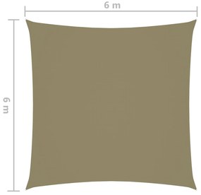 Para-sol estilo vela tecido oxford quadrado 6x6 m bege