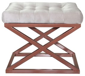 Pouffe Capraz – Cobre e Branco – 50x42x40 cm