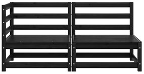 2 pcs conjunto lounge de jardim pinho maciço preto