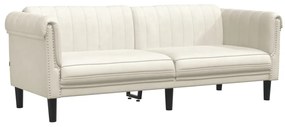 3 pcs conjunto de sofás veludo cor creme