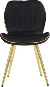 CONJUNTO DE 2 CADEIRAS 46X58X77 CM PRETO E DOURADO