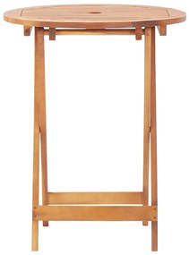 3 pcs conjunto de bistrô vime PE e madeira maciça cinzento