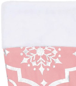 Saia de árvore de Natal luxuosa 90 cm com meia tecido rosa
