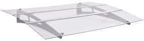 144829 vidaXL Toldo para porta 150x90 cm PET prateado e transparente