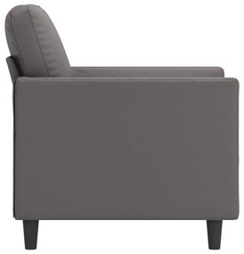 Poltrona 60 cm couro artificial cinzento